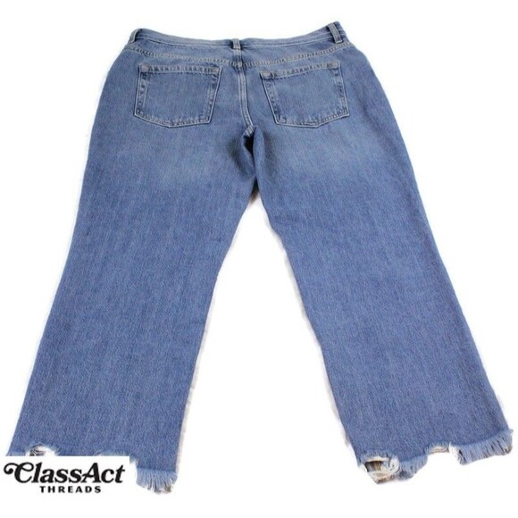 Free People We The Free Jeans 29S Distressed Frayed Hem Cropped 32" X 26" - Picture 6 of 6